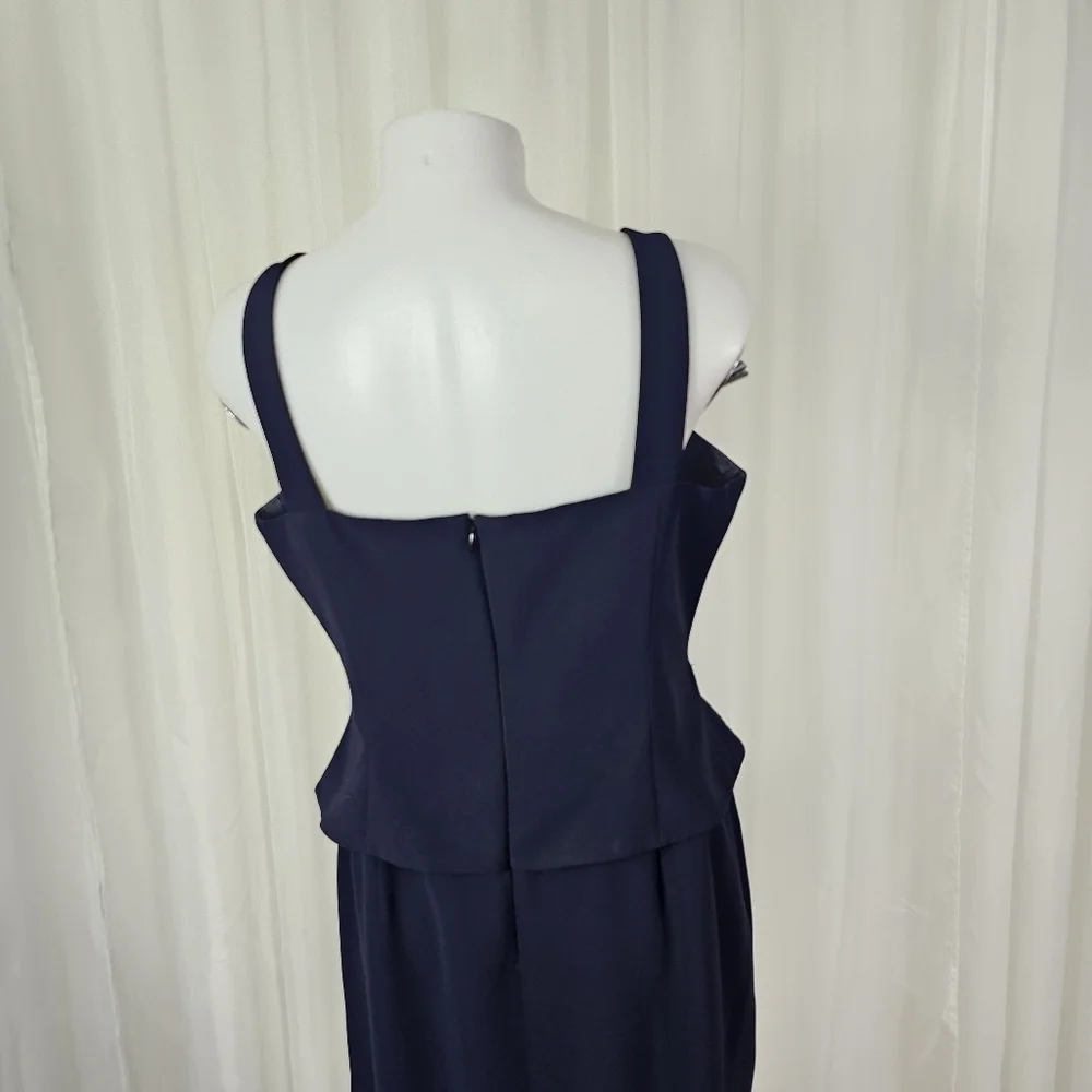 Vintage Junnie Leigh black gown jacket set studded handkerchief hems 12